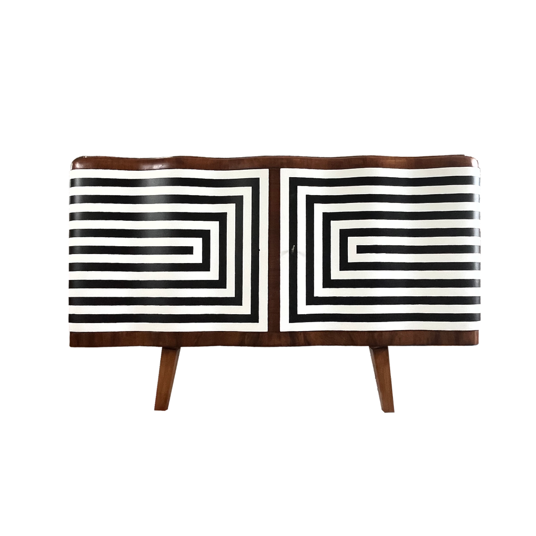 sideboard komoda vintage prl op art