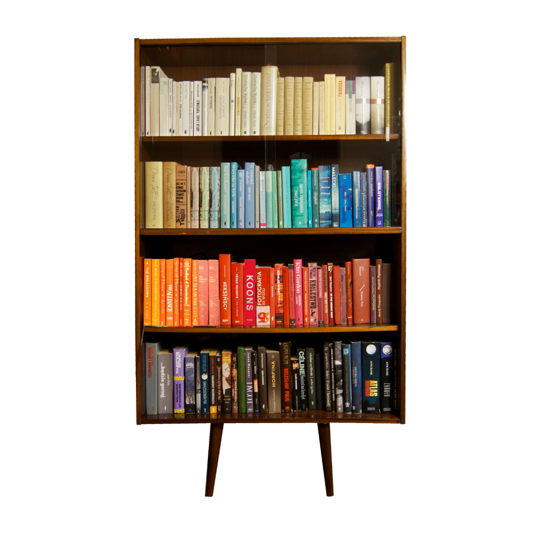 biblioteczka bookcase glasscase vintage prl