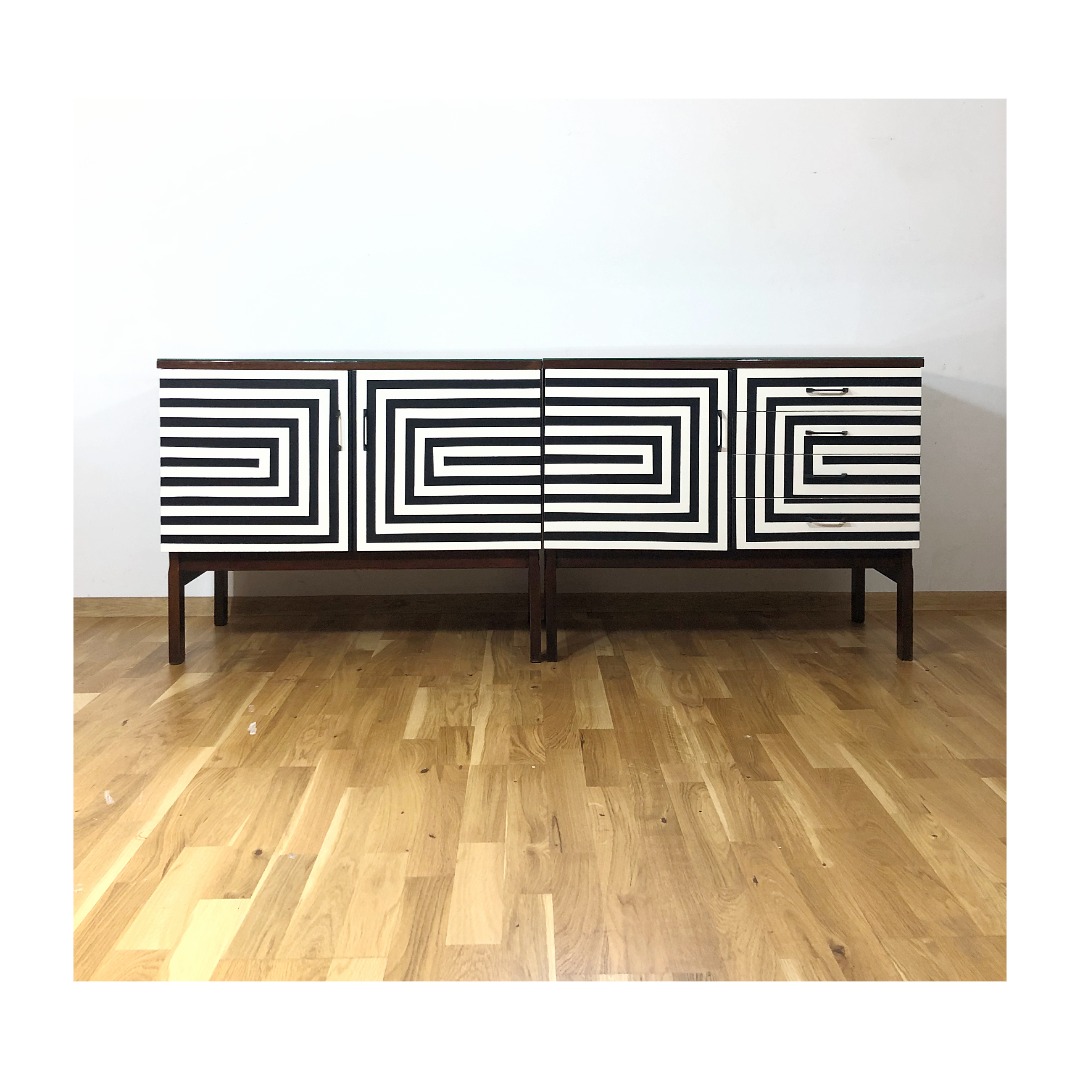 sideboard komoda vintage midcentury op art - Image 3