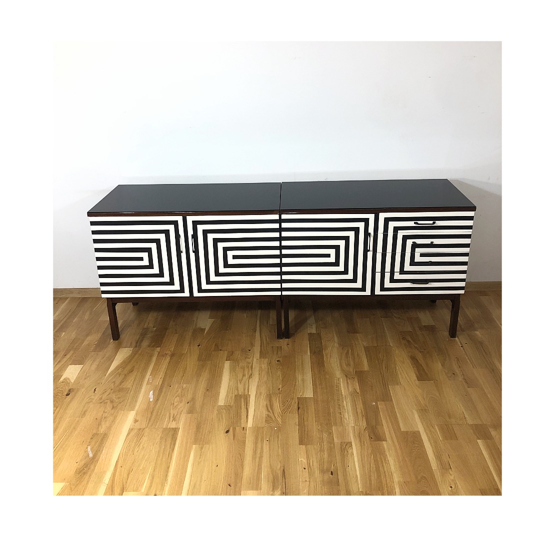 sideboard komoda vintage midcentury op art - Image 4