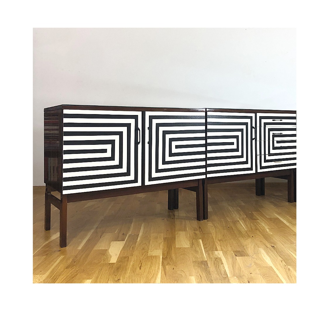 sideboard komoda vintage midcentury op art - Image 8