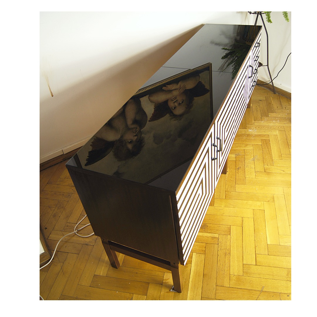 sideboard komoda vintage midcentury op art - Image 9