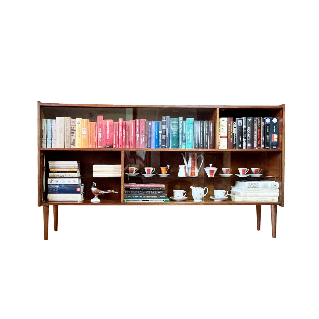 biblioteczka witryna vintage prl sideboard